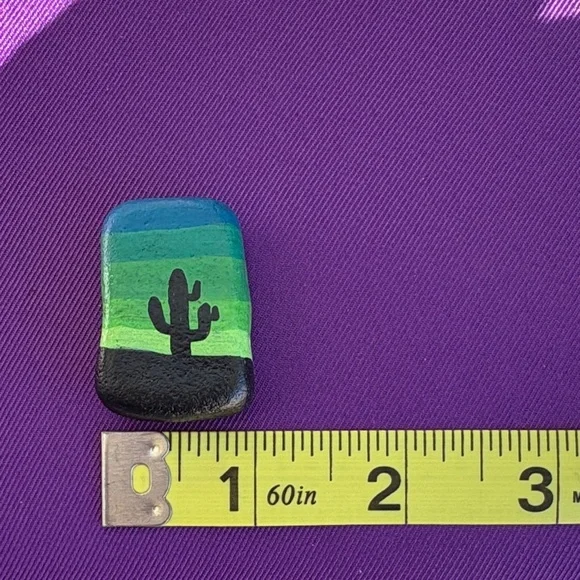 3/$12 Hand-Painted Stones - Cactus - Picture 4 of 6